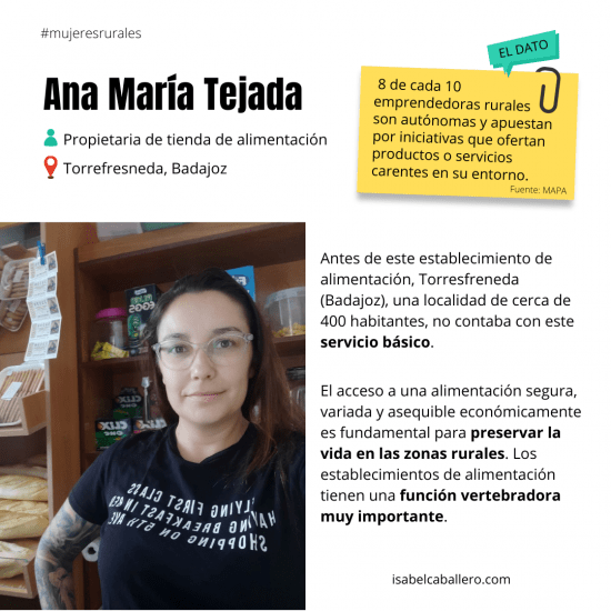 Ana María Tejada, mujer rural, propietaria de tienda