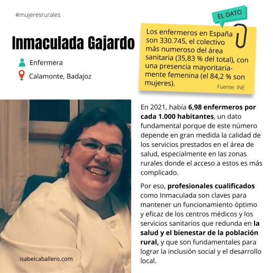 Inmaculada Solano, enfermera, mujer rural
