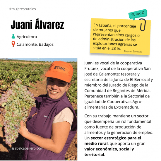 Juani Álvarez, mujer joven y agricultora