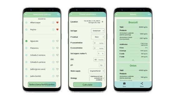 FertiliCalc para calcular las necesidades de nutrientes y fertilizantes de los cultivos