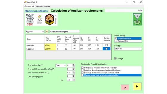 FertiliCalc app para calcular la fertilización de los cultivos